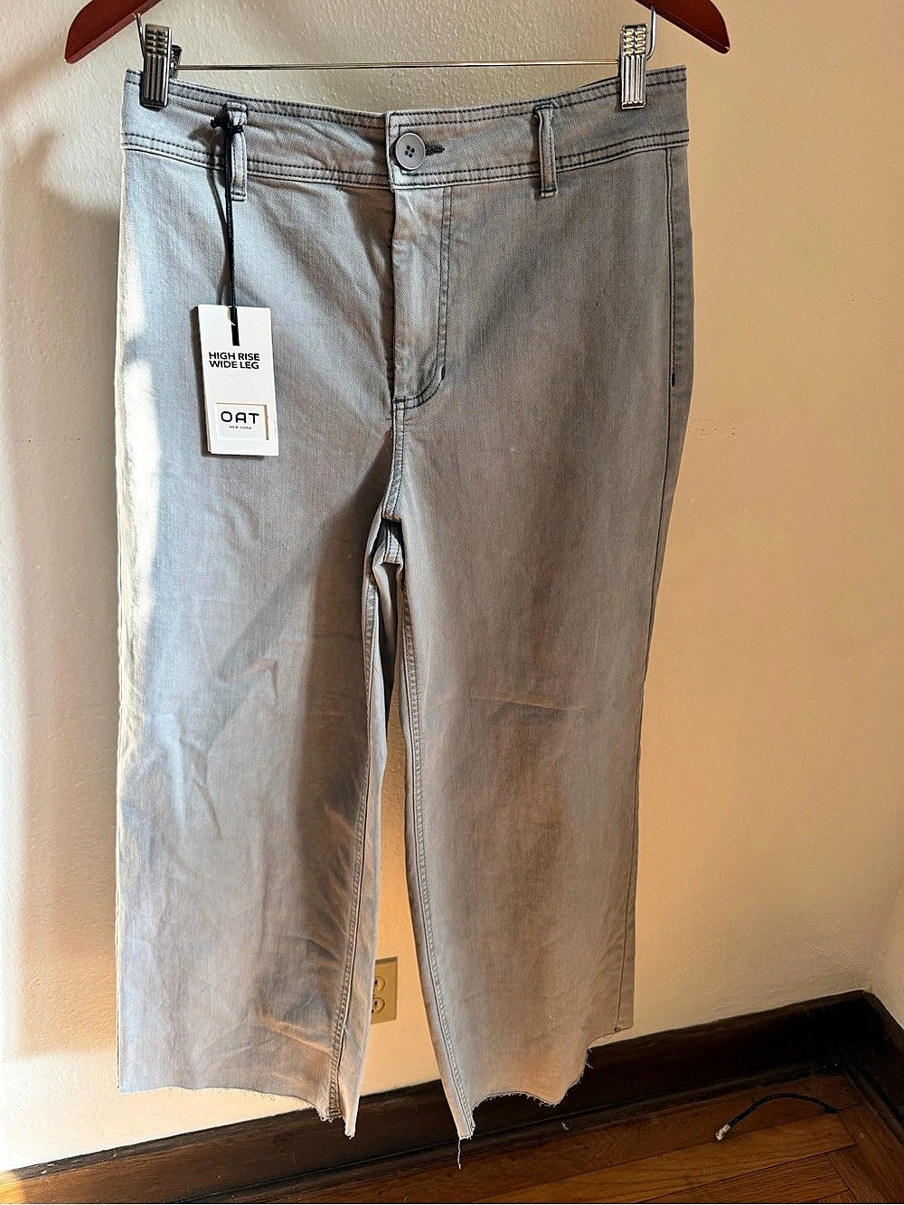 O.A.T High Rise Wide Leg Wide Leg Pants in Gray Waist 29 NWT